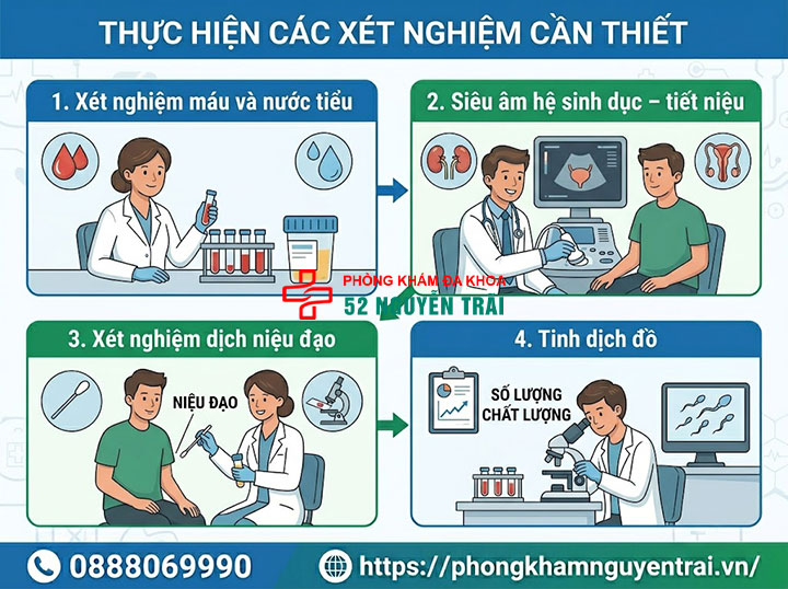 Khám bộ phận sinh dục nam ở đâu uy tín, bảo mật tại Hà Nội? 6 Thực hiện các xét nghiệm cận lâm sàng cần thiết