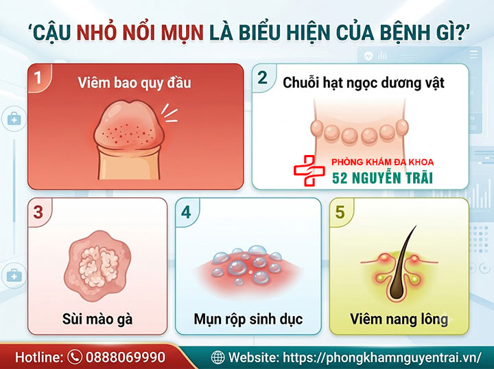 Cậu nhỏ nổi mụn: Dấu hiệu cảnh báo bệnh nam khoa nguy hiểm 1 Cậu nhỏ nổi mụn