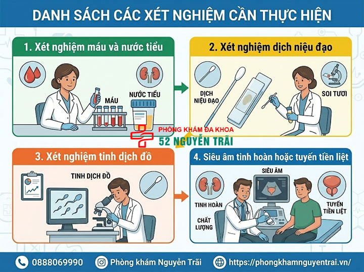 Bảng giá khám nam khoa hết bao nhiêu tiền? Chi phí mới nhất 6 Danh sách các xét nghiệm cần thực hiện