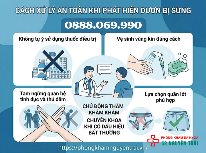 Dương vật bị sưng: Nguyên nhân, dấu hiệu và cách xử lý an toàn 5 Cách xử lý an toàn khi phát hiện dương vật bị sưng