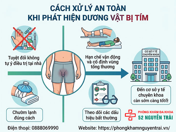 Dương vật bị tím: Nguyên nhân bầm tím và cách xử lý khẩn cấp 5 Cách xử lý an toàn khi phát hiện dương vật bị tím