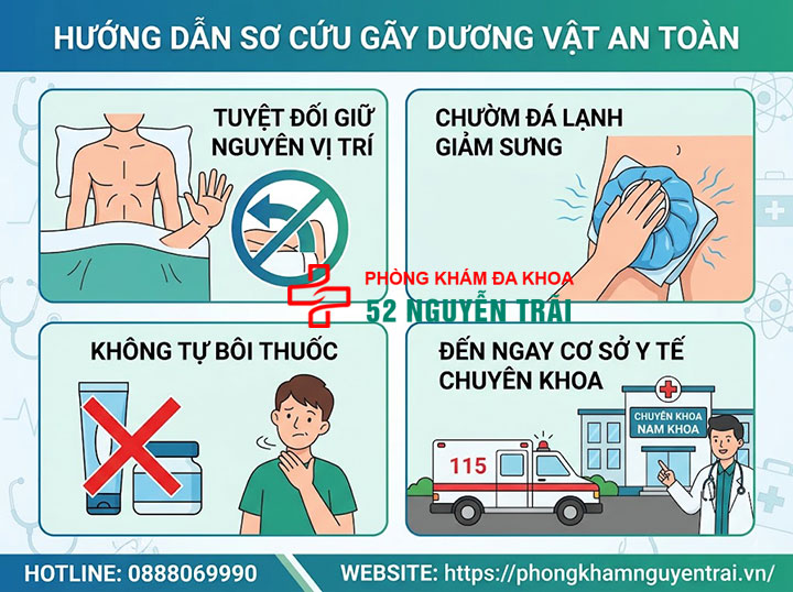 Gãy dương vật: Triệu chứng nguy hiểm và cách xử lý khẩn cấp 5 Cách xử lý sơ cứu gãy dương vật an toàn tại chỗ