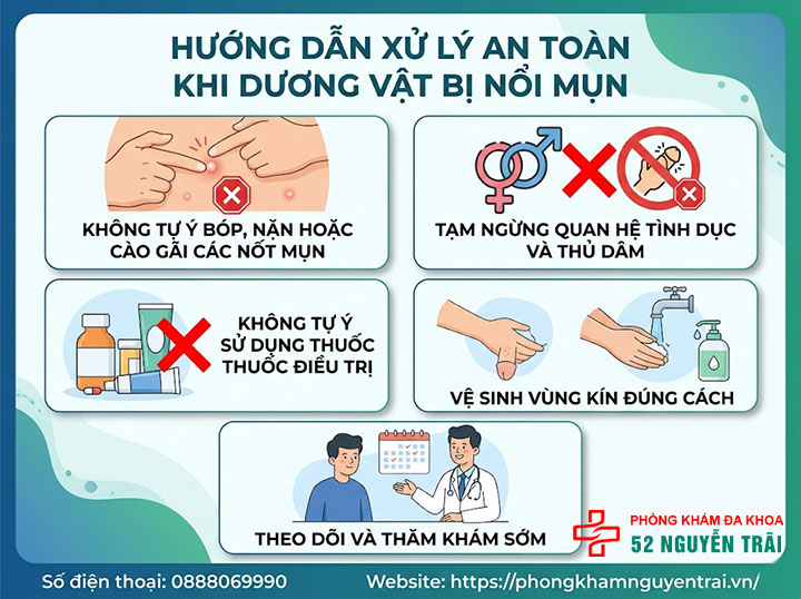 Dương vật nổi mụn: Nguyên nhân, dấu hiệu và cách chữa dứt điểm 4 Hướng dẫn xử lý an toàn khi dương vật bị nổi mụn