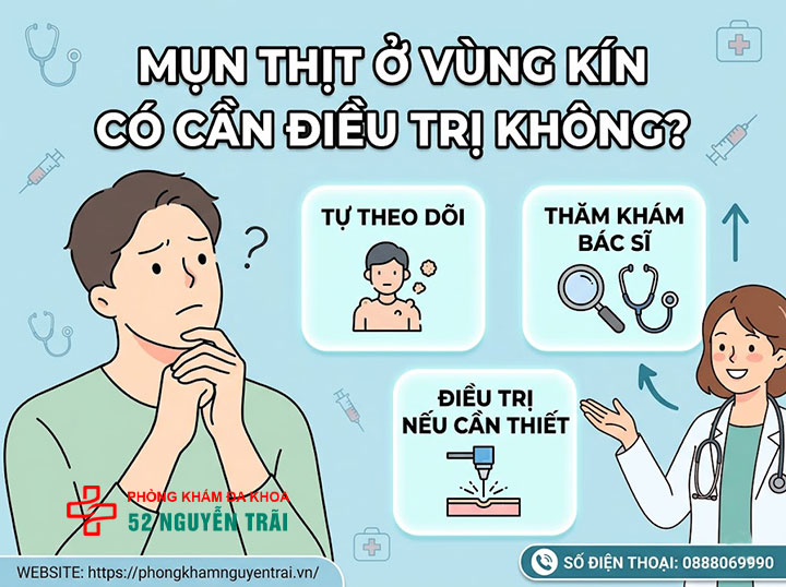 Mụn Thịt Ở Vùng Kín Nam Là Gì? Có Nguy Hiểm Không? 5 Mụn thịt ở vùng kín có cần điều trị không?