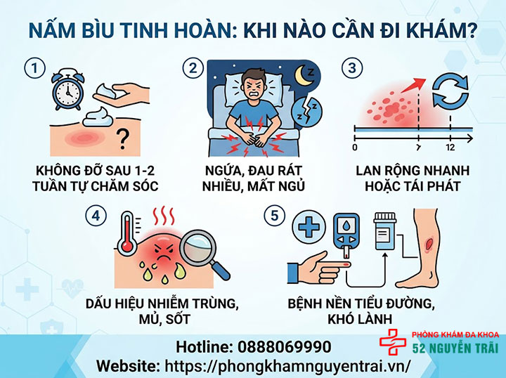 Nấm Bìu Tinh Hoàn: Nguyên Nhân Và Cách Điều Trị 5 Nấm bìu tinh hoàn khi nào cần đi khám?
