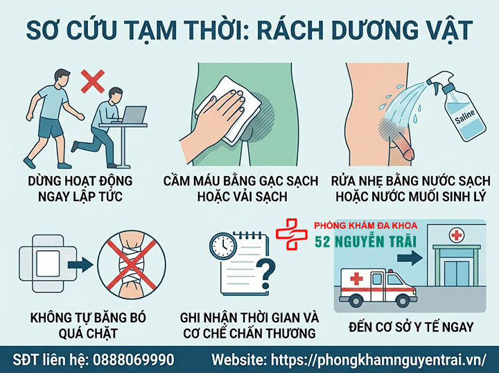 Rách Dương Vật: Nguyên Nhân & Cách Xử Trí Đúng 3 Sơ cứu tạm thời rách dương vật