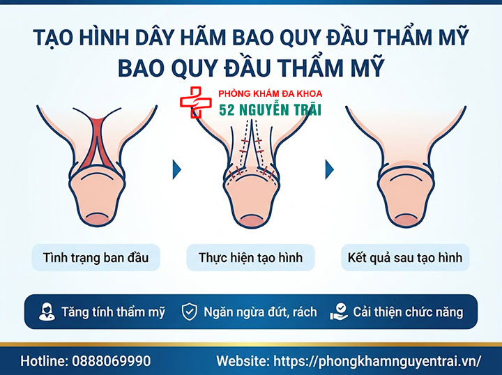 Đứt dây hãm bao quy đầu: Nguyên nhân, cách sơ cứu và điều trị 5 Tạo hình dây hãm bao quy đầu thẩm mỹ