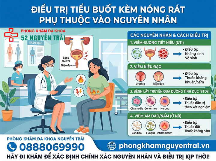 Tiểu Buốt Kèm Nóng Rát: Nguyên Nhân Và Cách Xử Lý 8 Điều Trị Tiểu Buốt Kèm Nóng Rát Phụ Thuộc Vào Nguyên Nhân