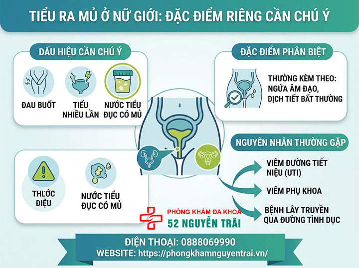 Tiểu Ra Mủ Là Bệnh Gì? Nguyên Nhân Và Cách Điều Trị 4 Tiểu ra mủ ở nữ giới có đặc điểm gì khác?