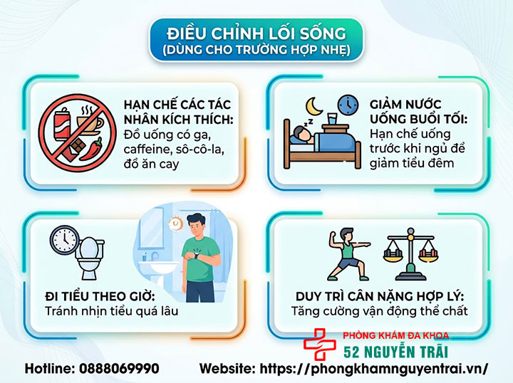 Phì đại tuyến tiền liệt là gì? Nguyên nhân, triệu chứng 11 Điều chỉnh lối sống (áp dụng cho trường hợp nhẹ)