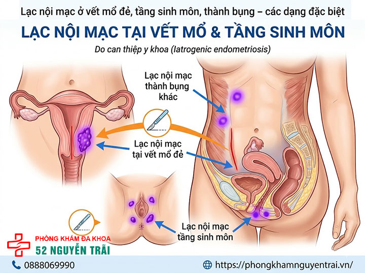 Lạc Nội Mạc Tử Cung Là Gì? Nguyên Nhân, Phân Loại 7 Lạc nội mạc ở vết mổ đẻ, tầng sinh môn, thành bụng – các dạng đặc biệt