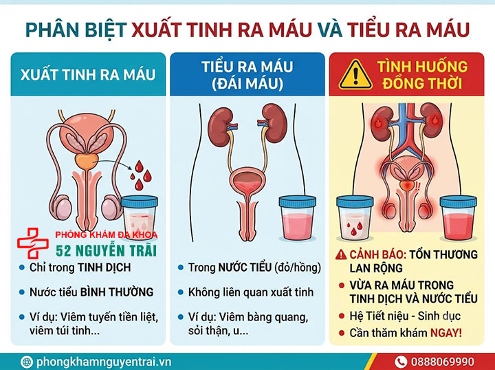Xuất Tinh Ra Máu Là Bệnh Gì? Nguyên Nhân Và Cách Xử Trí 4 Phân biệt xuất tinh ra máu với tiểu ra máu
