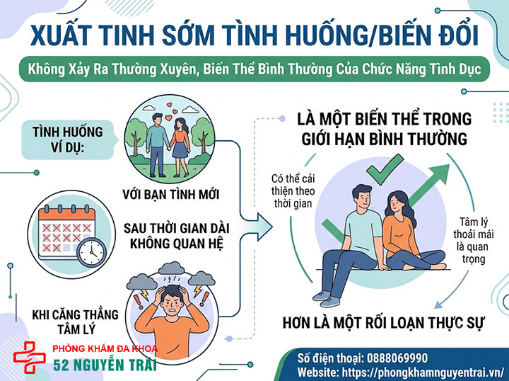Xuất tinh sớm là gì? Nguyên nhân, phân loại chi tiết 4 Xuất tinh sớm tình huống/biến đổi