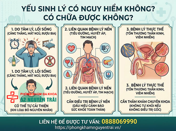 Yếu sinh lý là gì? Dấu hiệu, mức độ nguy hiểm và cách chữa 3 Yếu sinh lý có nguy hiểm không, có tự khỏi/chữa khỏi được không