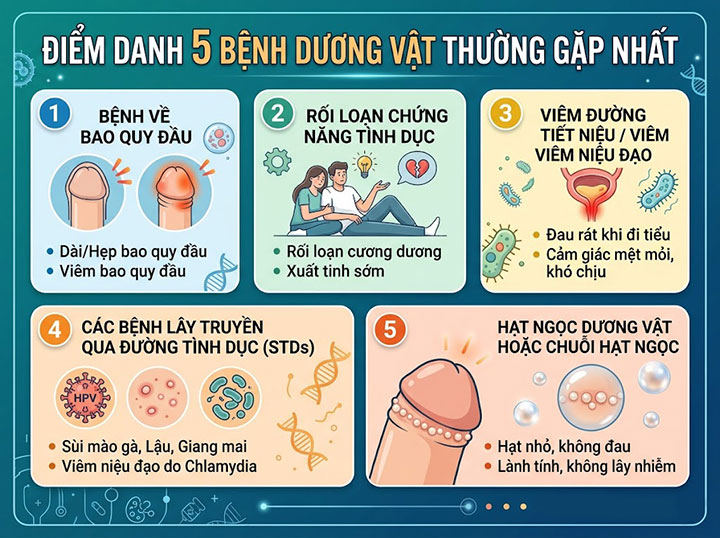 Các bệnh dương vật thường gặp: nhận diện sớm để cứu lấy bản lĩnh phái mạnh 2 5 bệnh dương vật thường gặp nhất