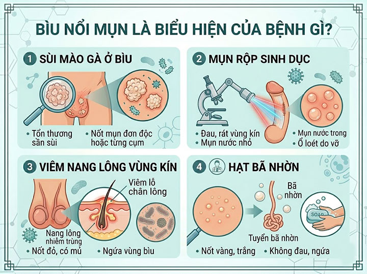 Bìu nổi mụn lạ: hiểm họa bệnh xã hội hay viêm loét vùng kín? Khám ngay kẻo muộn! 2 Bìu nổi mụn là biểu hiện của bệnh gì?