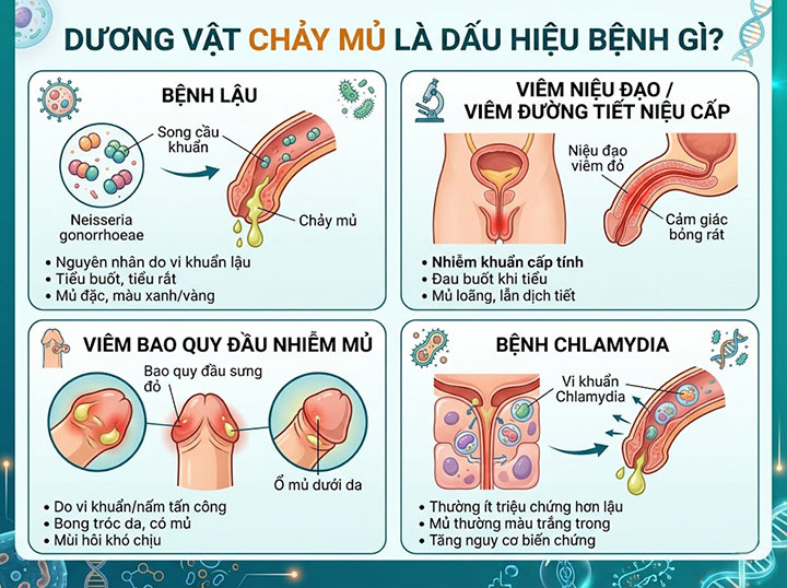 Dương vật chảy mủ lỗ tiểu: báo động đỏ "bệnh xã hội" – xử lý ngay kẻo hủy hoại đời trai! 3 Dương vật chảy mủ là dấu hiệu bệnh gì