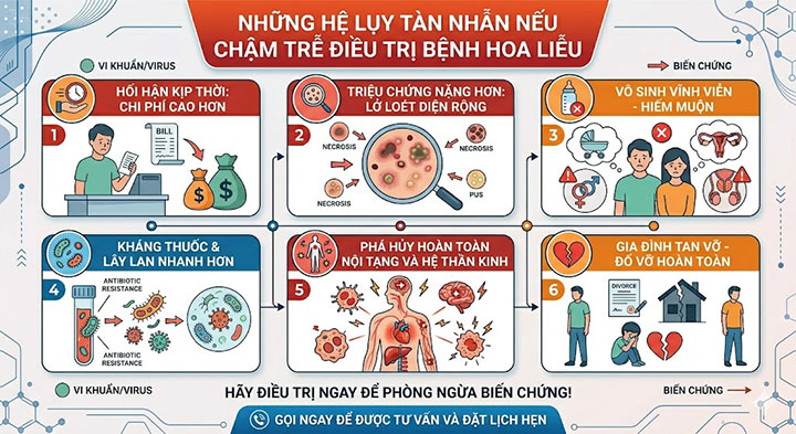 Điều trị bệnh hoa liễu toàn diện – độc quyền bảo mật khép kín tại Hà Nội 4 Nhung he luy tan nhan neu cham tre dieu tri benh hoa lieu