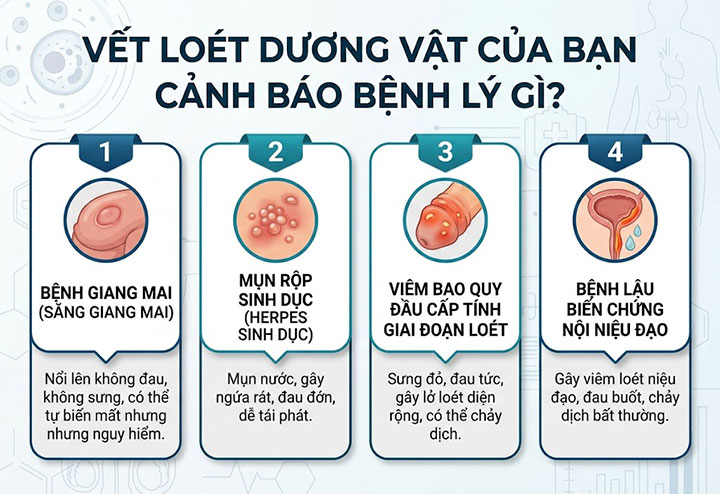Loét dương vật, lở loét quy đầu: cảnh báo hoại tử hoặc bệnh xã hội nguy hiểm – khám ngay kẻo muộn! 3 Vết loét dương vật của bạn cảnh báo bệnh lý gì