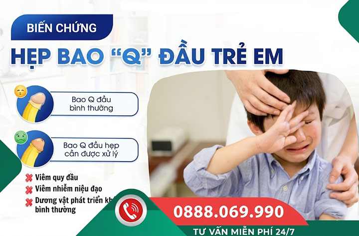 Biến chứng hẹp bao quy đầu ở trẻ em