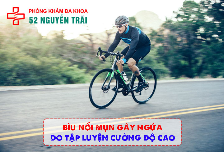 Bìu nổi mụn gây ngứa do tập luyện cường độ cao