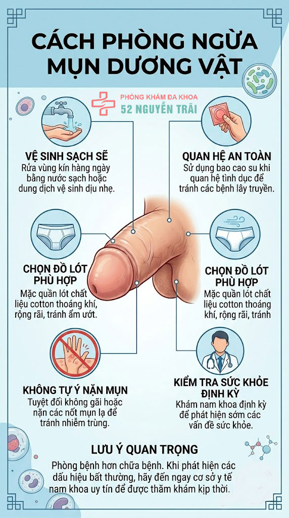 Nổi Mụn Ở Dương Vật – Điều Trị Sớm Hiệu Quả 6 Cách phòng ngừa nổi mụn ở dương vật