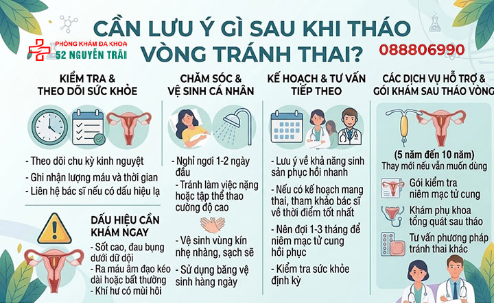Cần lưu ý gì sau khi tháo vòng tránh thai