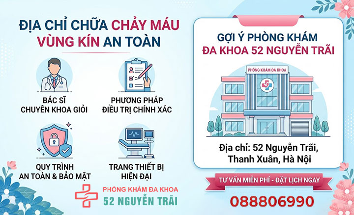 Chảy máu vùng kín là dấu hiệu gì? Nguyên nhân và cách chữa 8 dia chi chua chay mau vung kin an toan