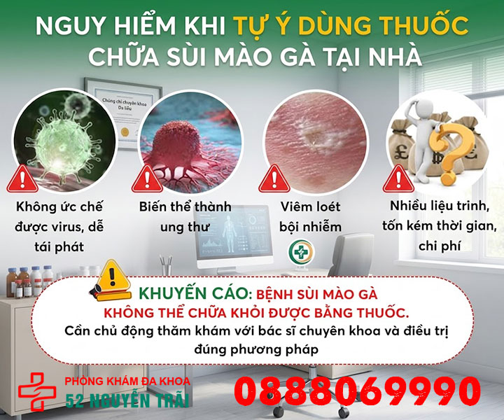 nguy hiểm khi dùng thuốc chữa sùi mào gà
