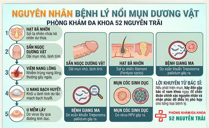 Nổi Mụn Ở Dương Vật – Điều Trị Sớm Hiệu Quả 3 Nguyên nhân bệnh lý nổi mụn dương vật