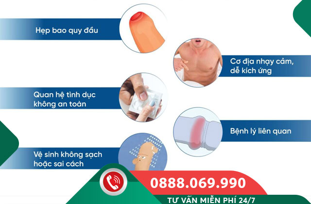 Nguyên nhân nổi mẩn đỏ bao quy đầu