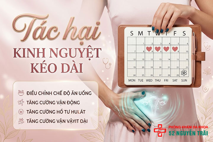 Kinh nguyệt kéo dài, Nguyên nhân, Cách chữa 3 tác hại kinh nguyệt kéo dài