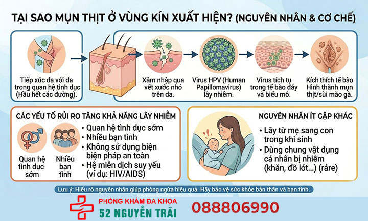 Mụn thịt ở vùng kín 9 Tại sao mụn thịt ở vùng kín xuất hiện