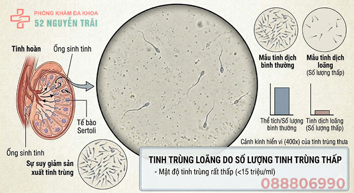 Tinh trùng loãng như nước: có con được không? Điều trị cách nào nhanh nhất? 2 Tinh trùng loãng do số lượng tinh trùng thấp
