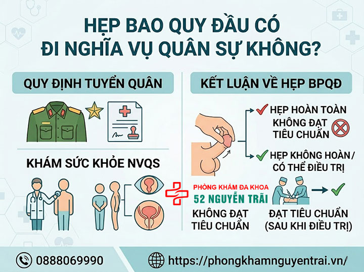 Hẹp bao quy đầu có quan hệ được không? Có gây vô sinh? 6 Ảnh minh hoạ: Hẹp bao quy đầu có đi nghĩa vụ quân sự không?
