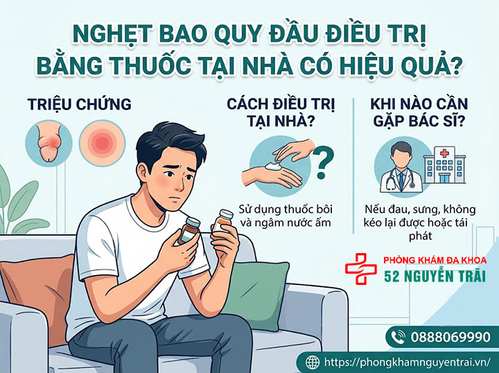 Cách chữa nghẹt bao quy đầu tại nhà: Cảnh báo từ chuyên gia 4 Ảnh minh hoạ: Nghẹt bao quy đầu điều trị bằng thuốc tại nhà có hiệu quả?