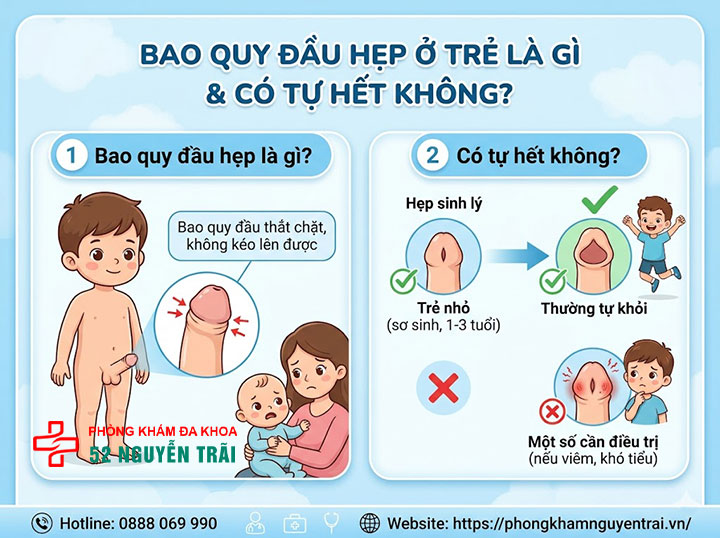 Cắt Bao Quy Đầu Cho Trẻ: Khi Nào Cần Và Độ Tuổi Phù Hợp 1 Bao quy đầu hẹp ở trẻ là gì và có tự hết không