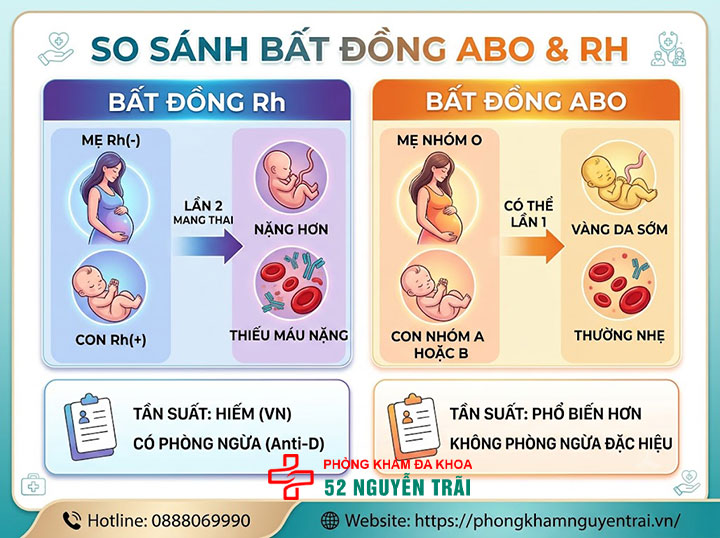 Bất đồng nhóm máu mẹ con: Nguy cơ & cách xử lý 5 Bất đồng ABO khác Rh như thế nào?