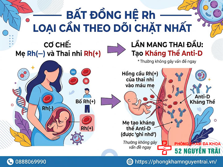 Bất đồng nhóm máu mẹ con: Nguy cơ & cách xử lý 2 Bất đồng hệ Rh — Loại cần theo dõi chặt nhất