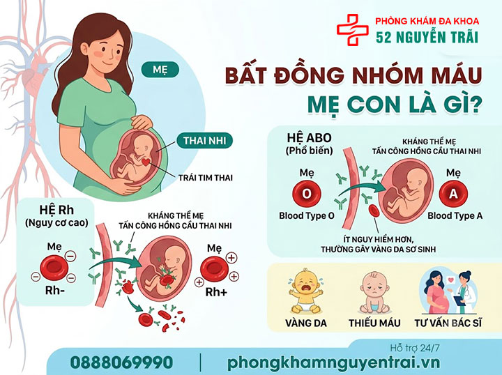 Bất đồng nhóm máu mẹ con: Nguy cơ & cách xử lý 1 Bất đồng nhóm máu mẹ con là gì?