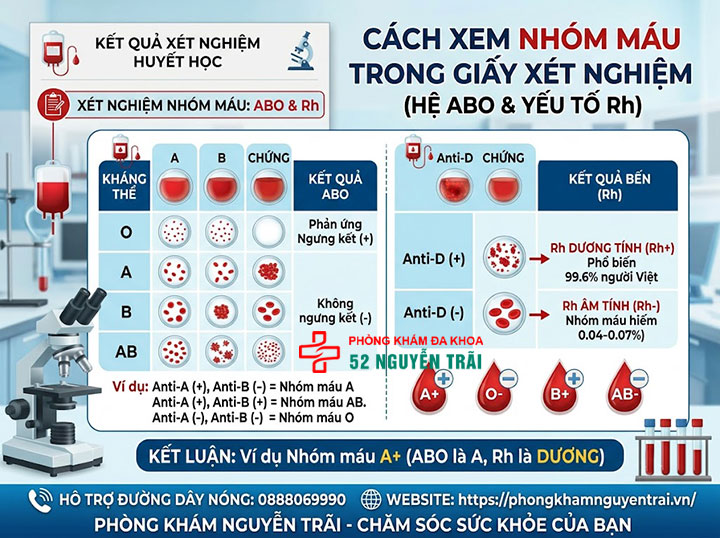 Xét nghiệm nhóm máu: Quy trình & cách đọc kết quả 6 Cách xem nhóm máu trong giấy xét nghiệm
