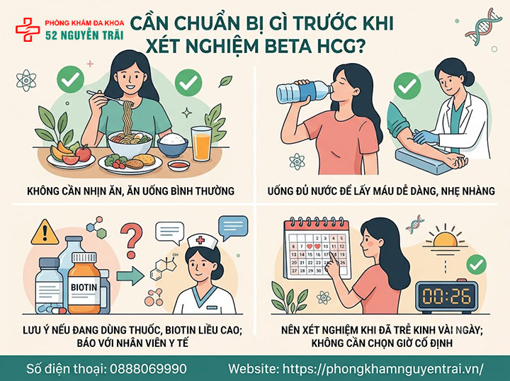 Xét nghiệm Beta HCG có cần nhịn ăn không? Chuẩn bị như thế nào? 2 Cần chuẩn bị gì trước khi xét nghiệm Beta HCG?
