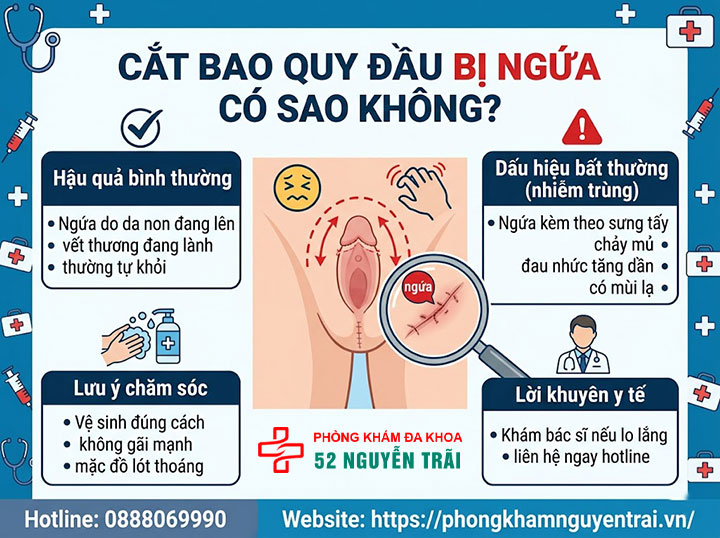 Cắt bao quy đầu có đau không, biến chứng thường gặp 5 Cắt bao quy đầu bị ngứa có sao không?