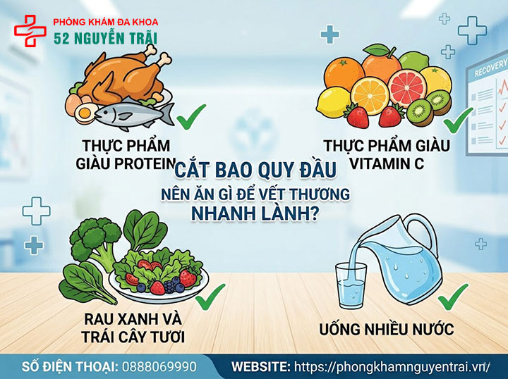 Cắt Bao Quy Đầu Bao Lâu Thì Lành? Giải Đáp Chi Tiết 6 Cắt bao quy đầu nên ăn gì để vết thương nhanh lành