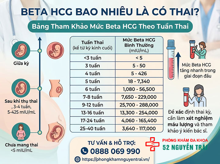 Cách đọc kết quả xét nghiệm Beta Hcg: Bao nhiêu là có thai? 2 Chỉ số Beta HCG bao nhiêu là có thai?