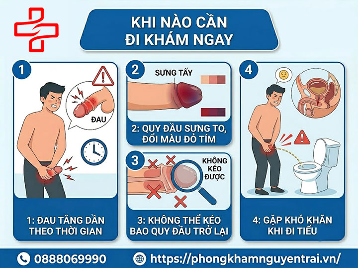 Nghẹt bao quy đầu ở trẻ em và người lớn: Dấu hiệu nguy hiểm cần biết 6 Khi nào cần đi khám ngay