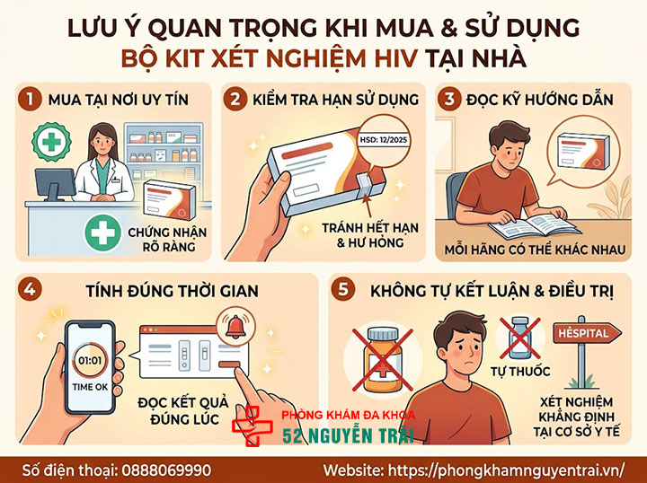 Xét nghiệm HIV tại nhà: Hướng dẫn dùng que thử, bộ kit 8 Lưu ý quan trọng khi mua và sử dụng bộ kit xét nghiệm HIV tại nhà