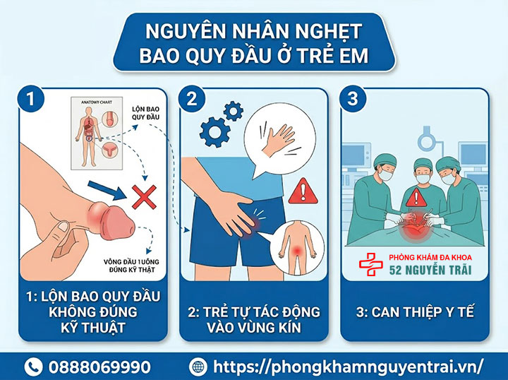 Nghẹt bao quy đầu ở trẻ em và người lớn: Dấu hiệu nguy hiểm cần biết 1 Nguyên nhân nghẹt bao quy đầu ở trẻ em