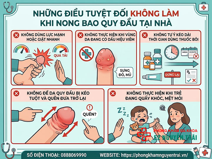 Hướng Dẫn Cách Nong Bao Quy Đầu Cho Bé Tại Nhà Từng Bước 6 Những điều TUYỆT ĐỐI không làm khi nong bao quy đầu tại nhà