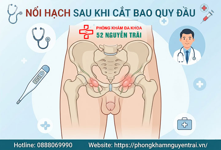Cắt bao quy đầu có đau không, biến chứng thường gặp 6 Nổi hạch sau khi cắt bao quy đầu